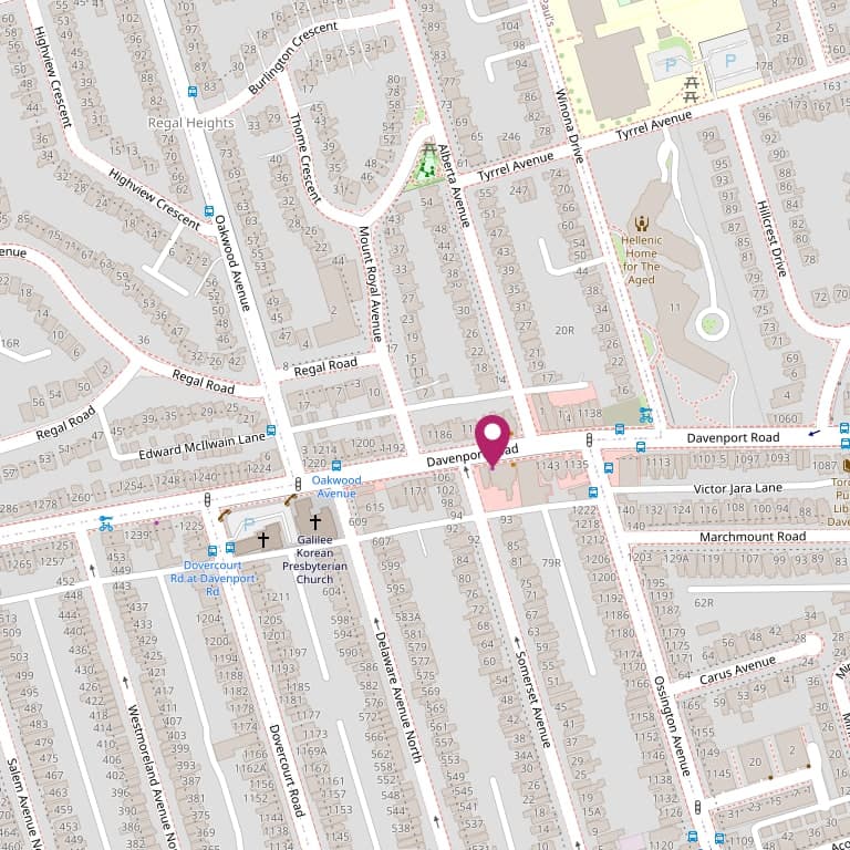 Map of Road Off Road at 1157 Davenport Rd, Toronto, ON M6H 2G4